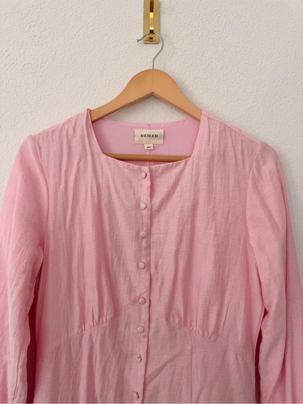 Veiled Pink Button-Front Women's Shirt